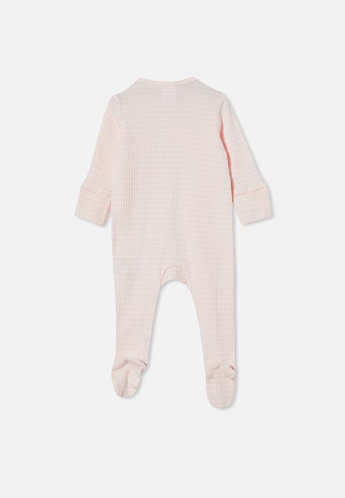 Cotton On - Organic newborn zip through romper - crystal pink
