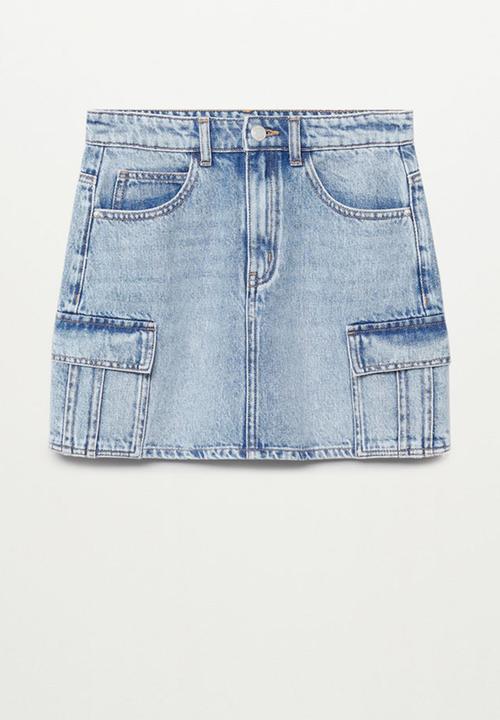 MANGO - Cargo skirt - blue