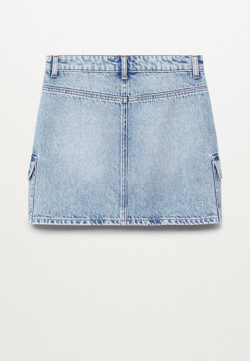 MANGO - Cargo skirt - blue