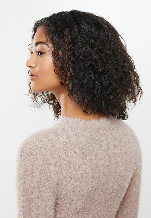 Factorie - Fluffy knit crop jumper - dusty pink