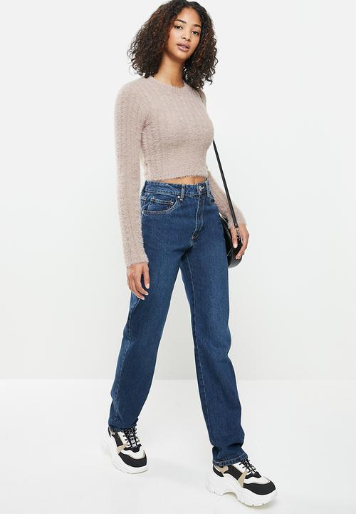 Factorie - Fluffy knit crop jumper - dusty pink