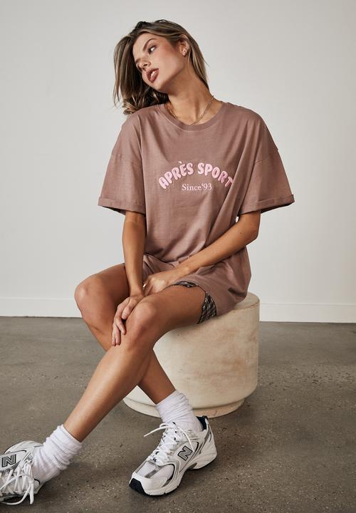 Factorie - Oversized graphic T-shirt - dirty blush/apres sport