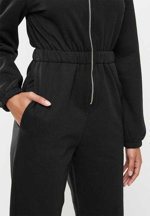 Blake - Brushed fleece jumpsuit - black