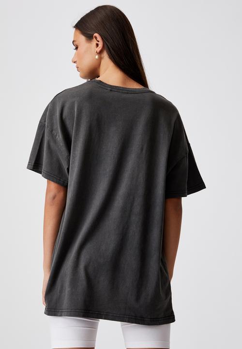 Factorie - Oversized graphic t shirt - washed black