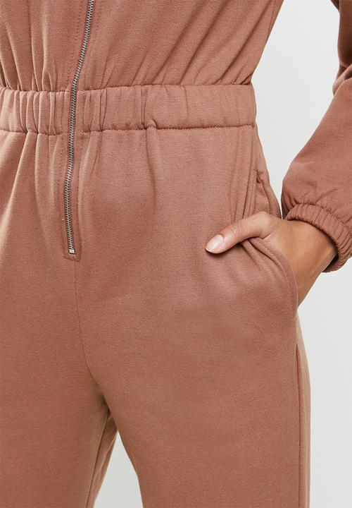 Blake - Brushed fleece jumpsuit - dusty pink