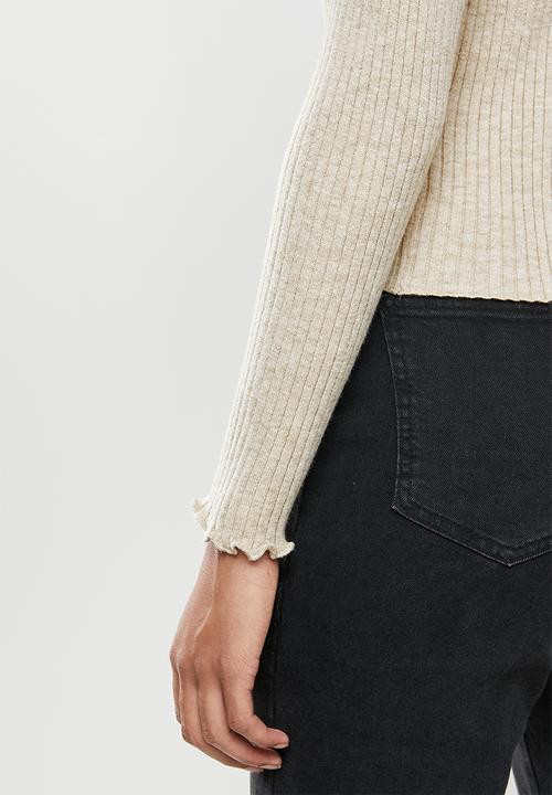 Cotton On - Ultimate variegated ribbed mock neck - taupe