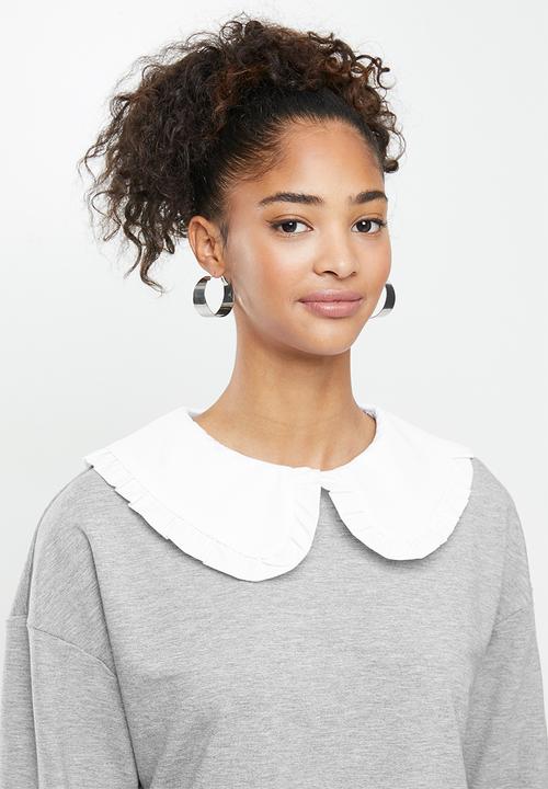 Blake - Fleece combo sweater with peterpan collar - grey 