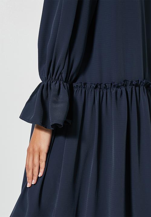 Superbalist - Volume tiered dress - navy