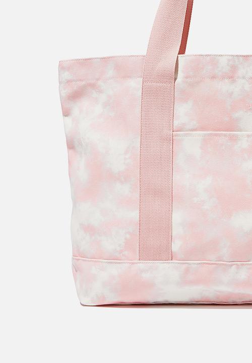 Rubi - Day tripper canvas tote - sugar pink tie dye