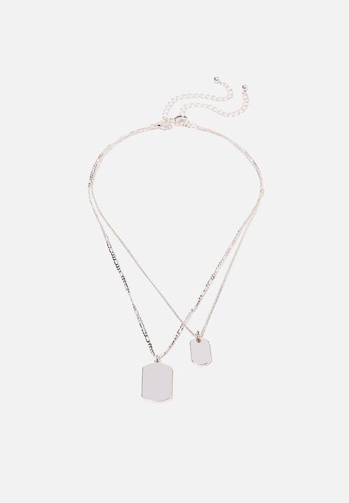 Rubi - Keepsake 2 pack necklace set - double tag silver