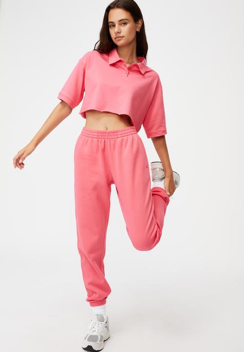 Factorie - Short sleeve crop polo top - honeysuckle
