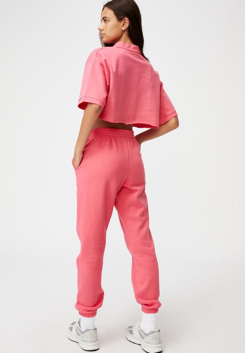 Factorie - Short sleeve crop polo top - honeysuckle