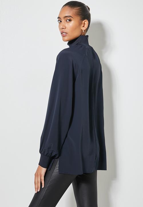 Superbalist - Combo fabric longline shell - ink