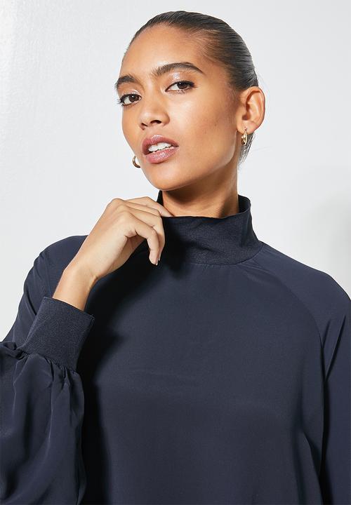 Superbalist - Combo fabric longline shell - ink