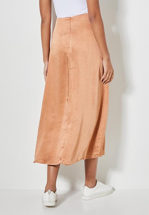 Superbalist - Lux bias slip skirt - bronze