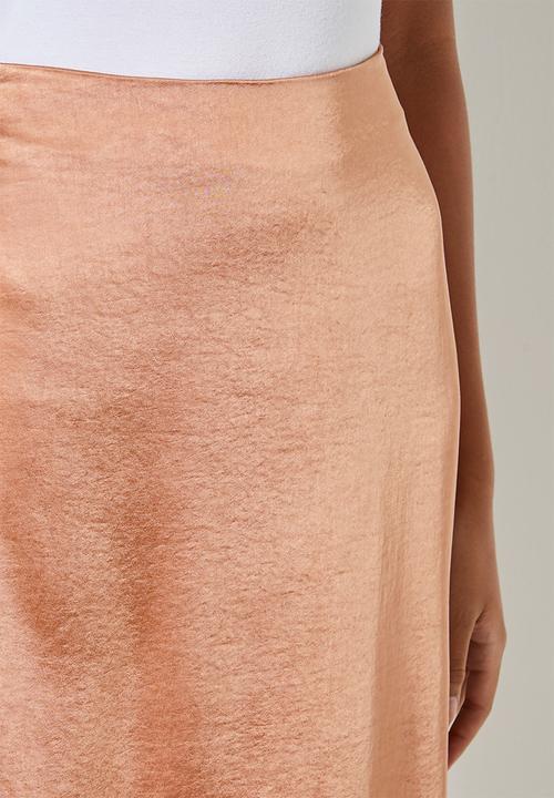 Superbalist - Lux bias slip skirt - bronze