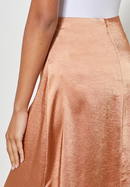 Superbalist - Lux bias slip skirt - bronze