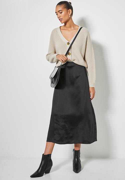 Superbalist - Lux bias slip skirt - black