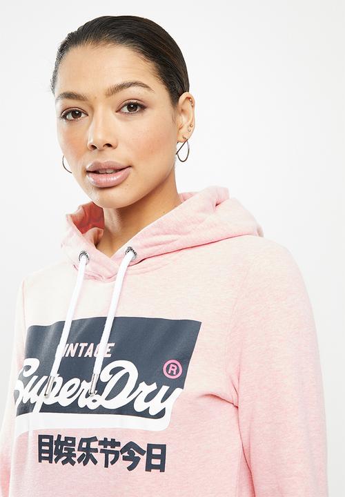 Superdry. - Vl o pastel hoodie - light pink