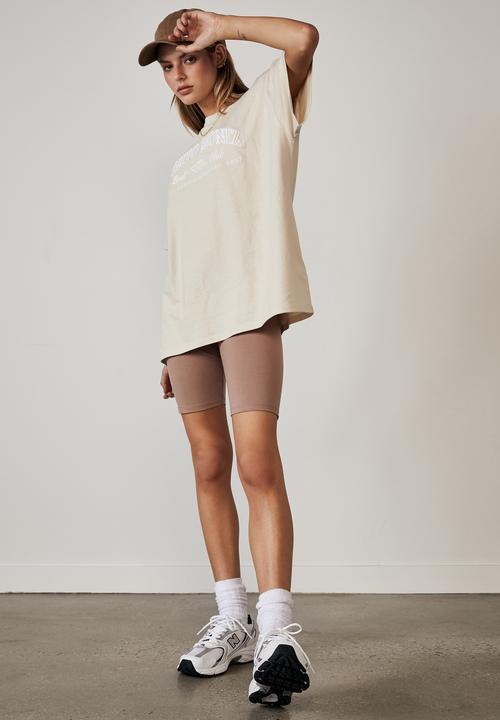 Factorie - Super relaxed graphic tee - pumice stone