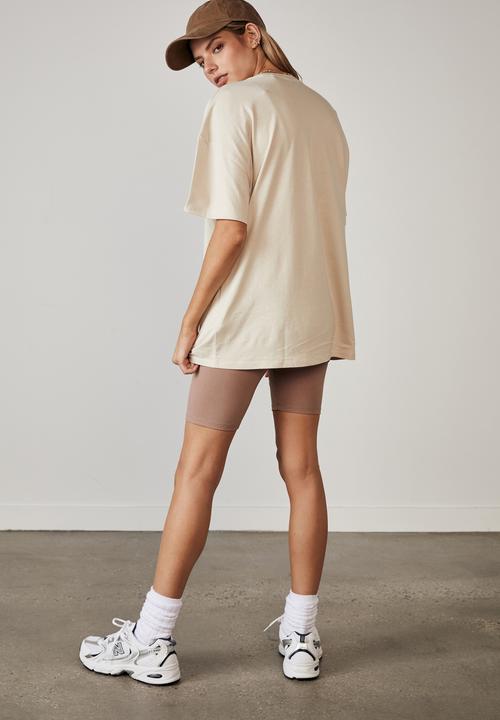 Factorie - Super relaxed graphic tee - pumice stone