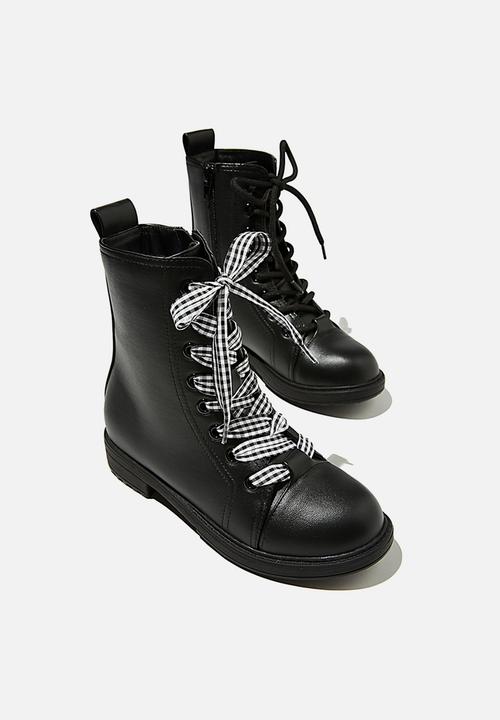Cotton On - Classic combat boot - black