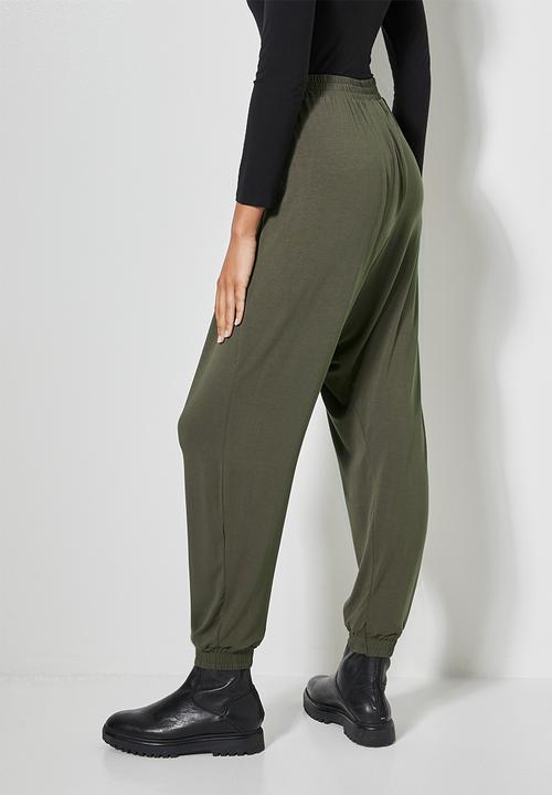 Superbalist - Drop crotch knit jogger - dark olive