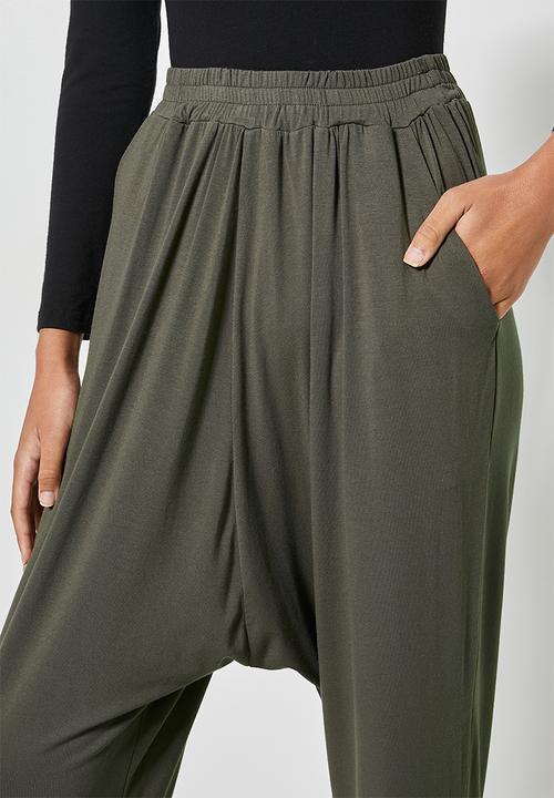 Superbalist - Drop crotch knit jogger - dark olive