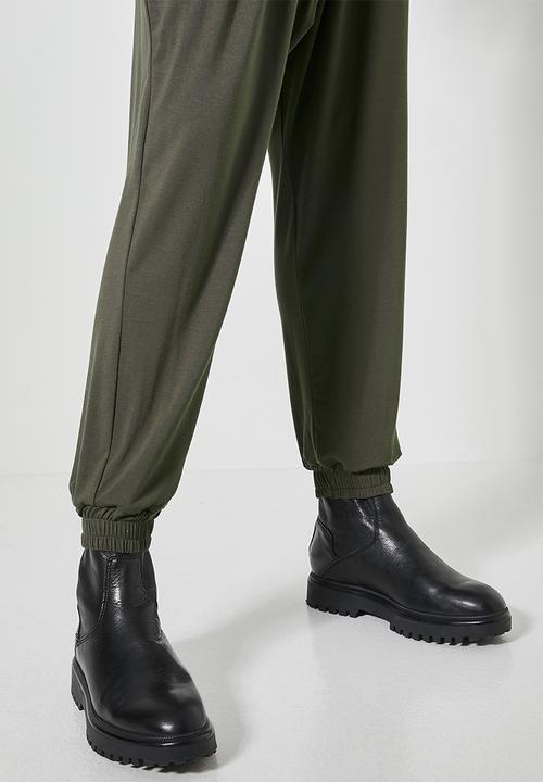 Superbalist - Drop crotch knit jogger - dark olive