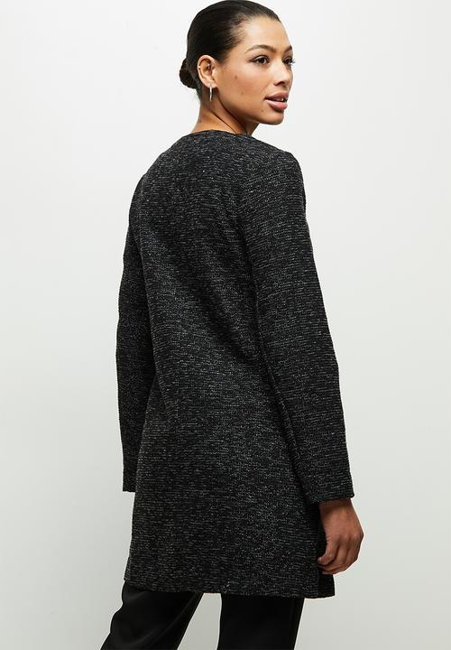 edit - Texture longline jacket - black 