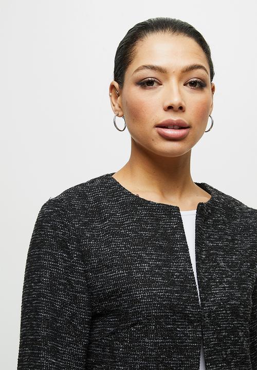 edit - Texture longline jacket - black 