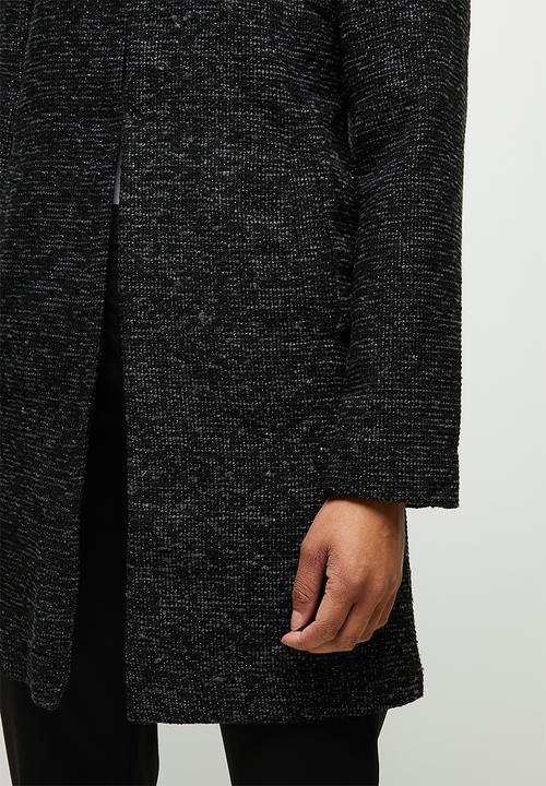 edit - Texture longline jacket - black 