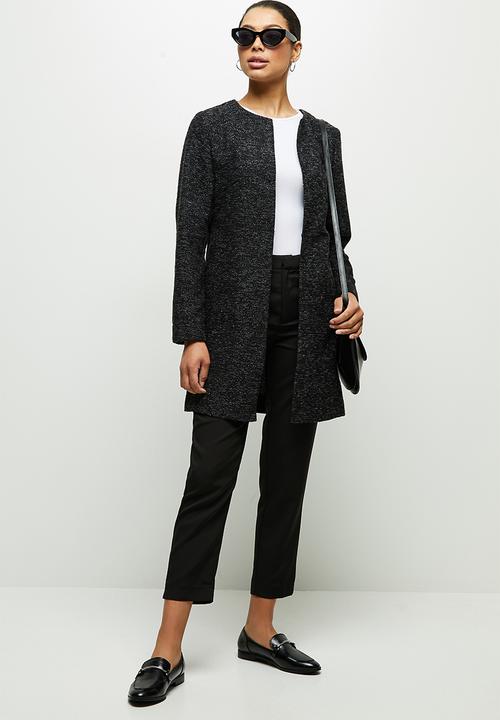 edit - Texture longline jacket - black 