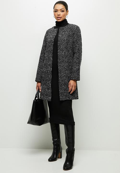edit - Texture longline jacket- Medium grey