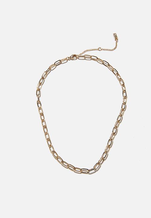 Rubi - Premium single chain necklace - gold plated open link