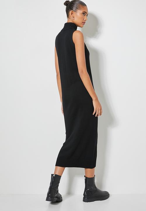 Superbalist - Organic cotton sleeveless knitwear dress - black