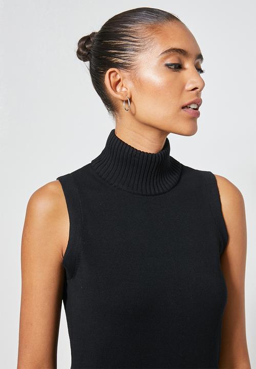 Superbalist - Organic cotton sleeveless knitwear dress - black