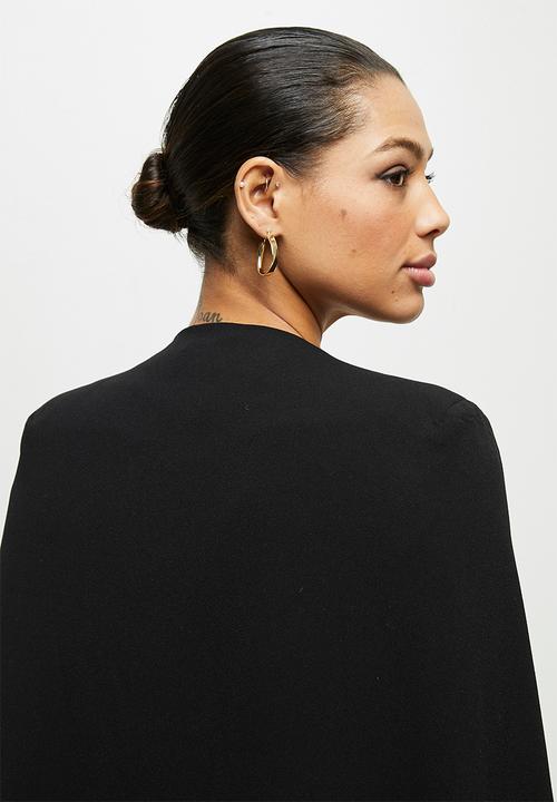 edit - Cape suit jacket - black