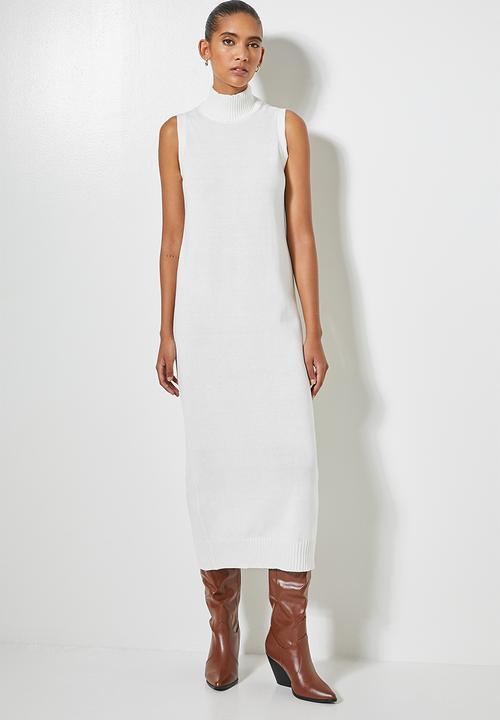 Superbalist - Organic cotton sleeveless knitwear dress - winter white
