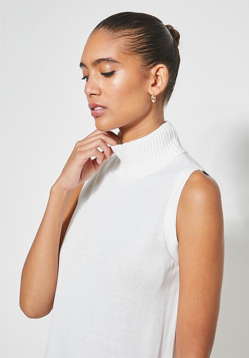 Superbalist - Organic cotton sleeveless knitwear dress - winter white