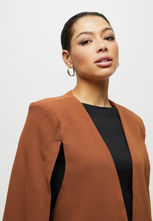 edit - Cape suit jacket - brown