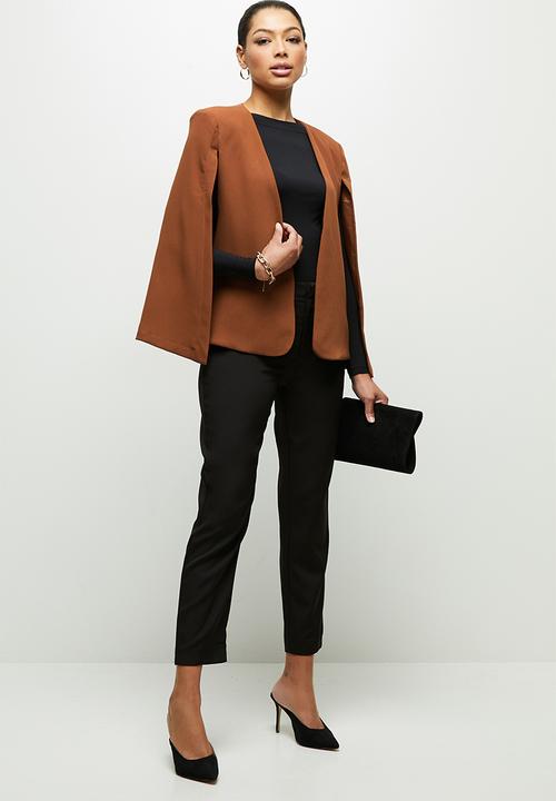 edit - Cape suit jacket - brown