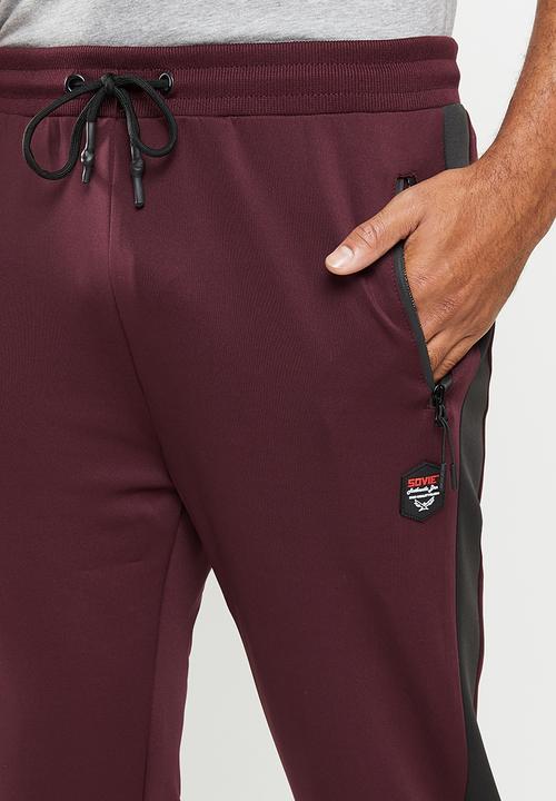 SOVIET - Mahony fashion track pants - burgundy