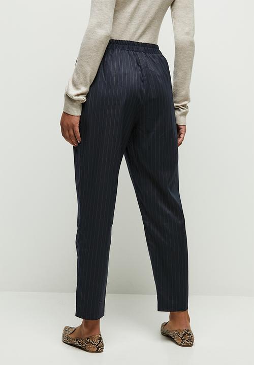 edit - Pull on tapered pant stripe - navy