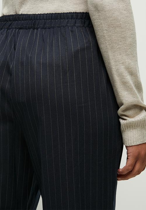 edit - Pull on tapered pant stripe - navy