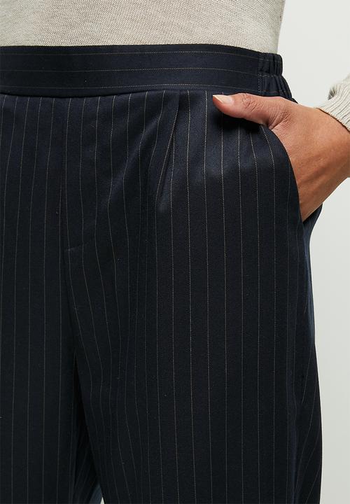 edit - Pull on tapered pant stripe - navy