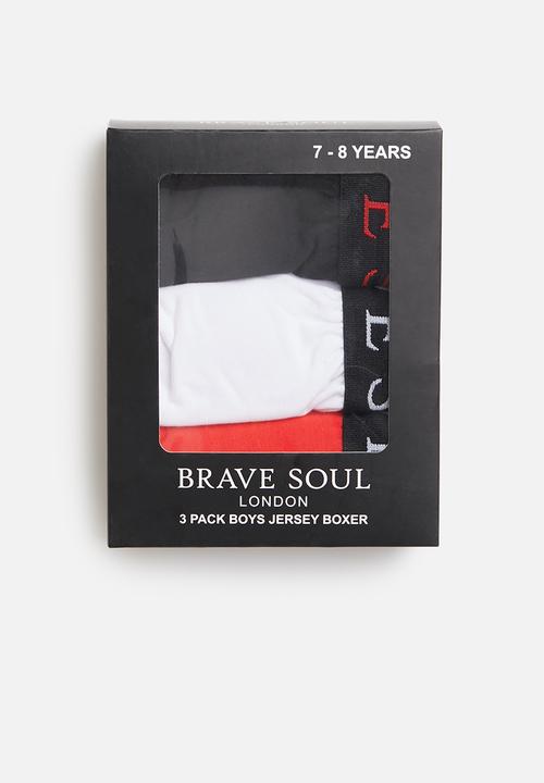 Brave Soul - Brave soul boys 3 pack boxers - multi 