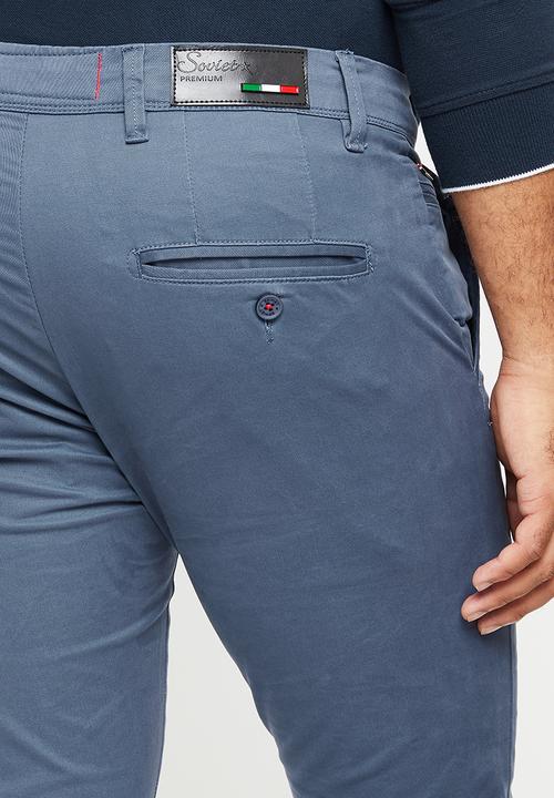 SOVIET - Alfa slim leg fashion chino - blue