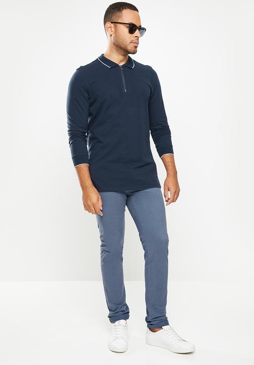 SOVIET - Alfa slim leg fashion chino - blue