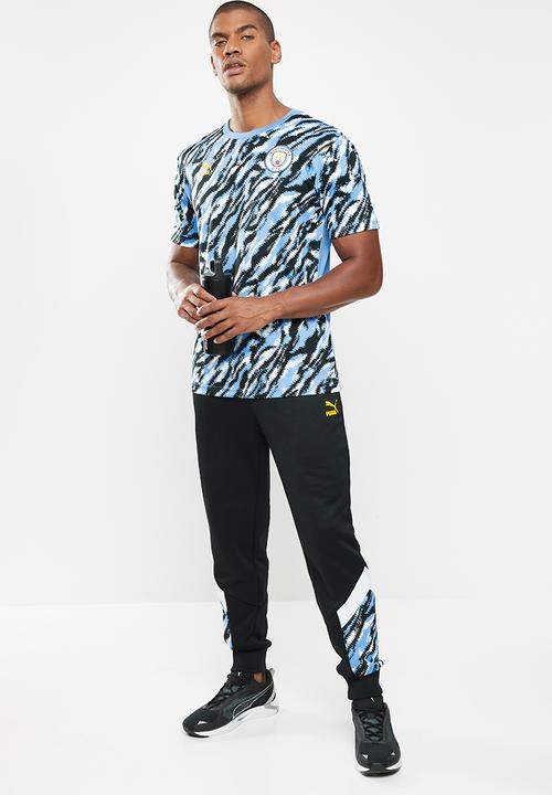 PUMA - MAN CITY ICONIC MCS GRAPHIC MEN'S FOOTBALL TEE - black & blue 